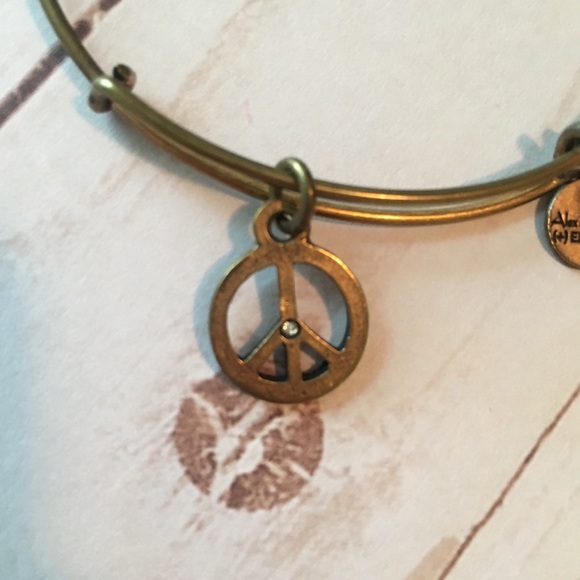 Alex and Ani Gold Peace Sign Bracelet - Picture 2 of 5
